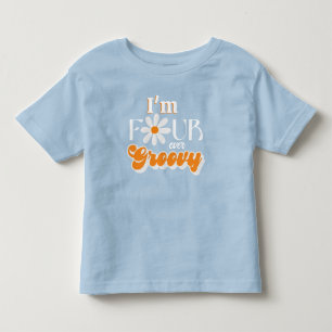Retro Forever Groovy Boys 4. Geburtstag Kleinkind T-shirt