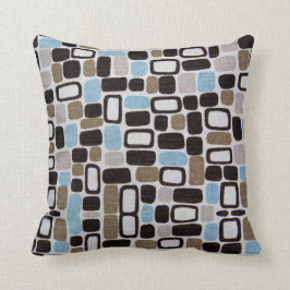 Retro-Formen Blau- und Tan-Muster-Kissen Kissen