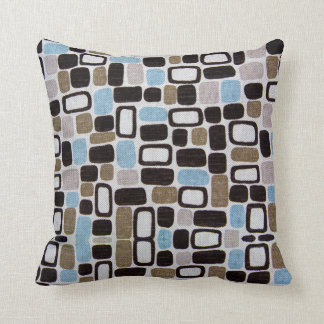 Retro-Formen Blau- und Tan-Muster-Kissen Kissen