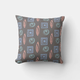 Retro-Formen Muster Grau blaue Rose Gold Kissen
