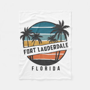 Retro Fort Lauderdale Beach Florida Surfbrett Surf Fleecedecke