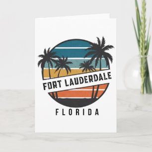 Retro Fort Lauderdale Beach Florida Surfbrett Surf Karte
