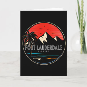 Retro Fort Lauderdale Beach Florida Wellen Surfen Karte