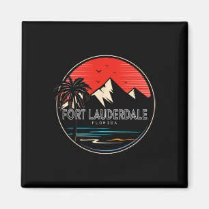 Retro Fort Lauderdale Beach Florida Wellen Surfen  Magnet