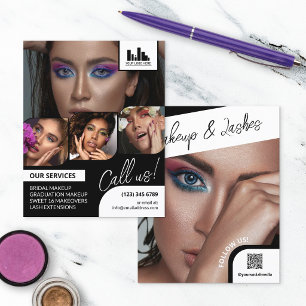 Retro Foto Collage Logo QR Makeup Werbung Flyer