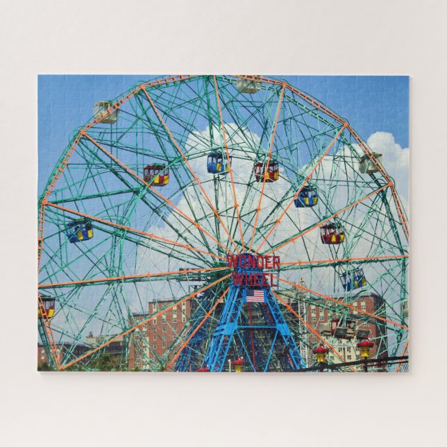 Retro Foto des Riesenrads von Coney Island (Horizontal)