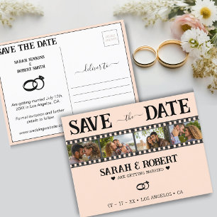 Retro Foto Filmstreifen Hochzeitssache Datum speic Postkarte