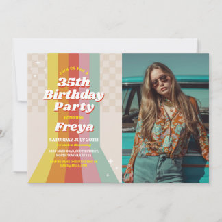 Retro Foto Geburtstag 60er 70er 80er Vintag Party Einladung