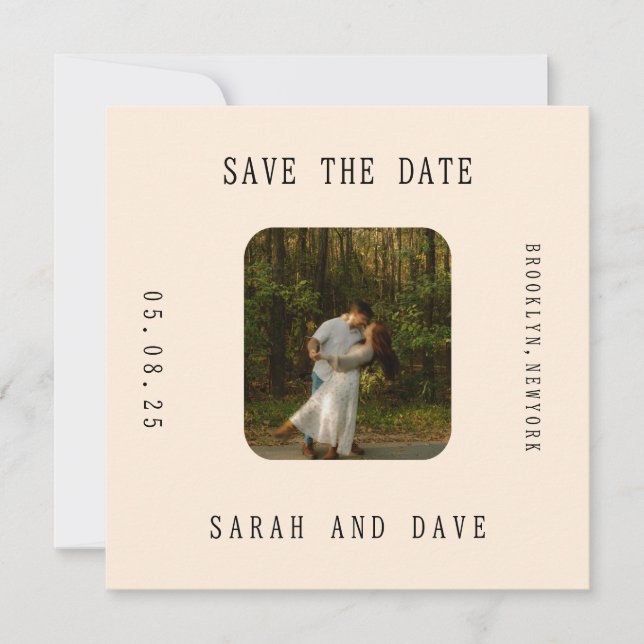 Retro-Foto Termin vormerken Save The Date (Vorderseite)