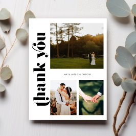 Retro Foto Wedding Danke Postcard Postkarte