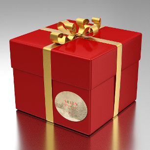 Retro Foto Weihnachtsbaum Runder Aufkleber