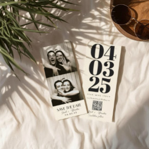 Retro-Fotobooth-Typografie Qrcode Termin merken I Einladung
