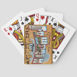Retro-Fotokarten aus Fort Worth, Texas Spielkarten