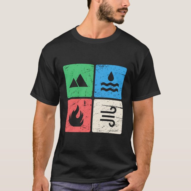 Retro Four Elements Hoodie T-Shirt (Vorderseite)