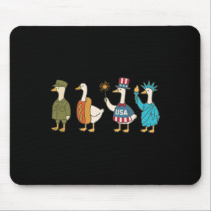 Retro Fourth Of July Gans Amerikanische Flagge USA Mousepad