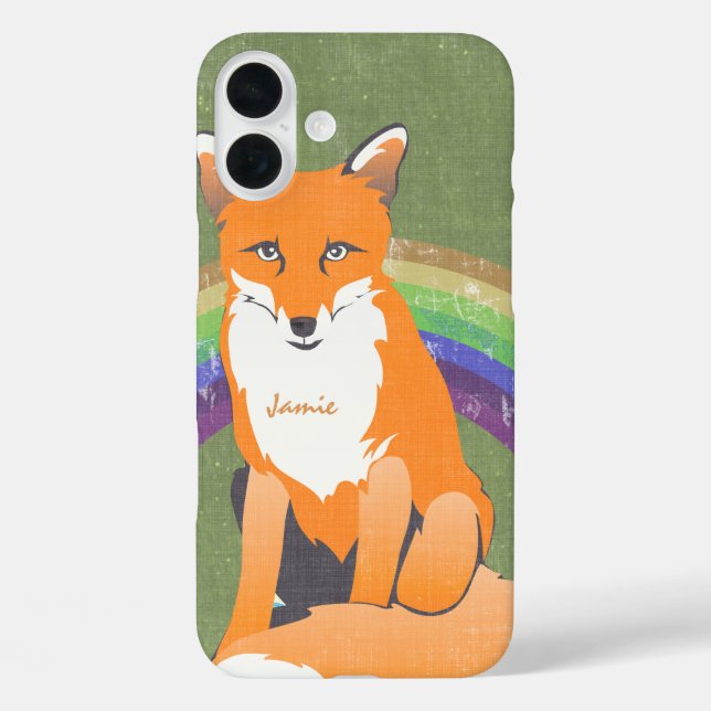 Retro Fox Art Orange Retro iPhone 5 title_seo2 (Rückseite)