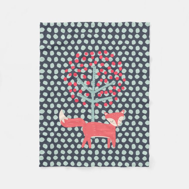 Retro Fox Fleecedecke (Vorderseite)