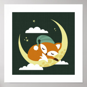 Retro Fox Poster Print