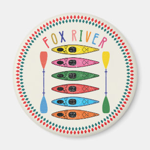 Retro Fox River Kayaking Magnet