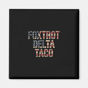 Retro Fox Rotes Delta-Taco Lustig Trump Widerstehe Magnet
