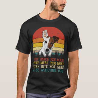 Retro Fox Terrier glatt jeden Snack, den Sie mache T-Shirt