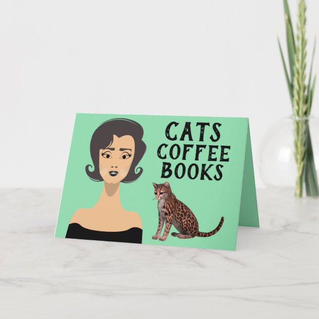 RETRO FRAMAN ART CAT-GEBURTSTAGSKARTEN KARTE (Vorderseite)