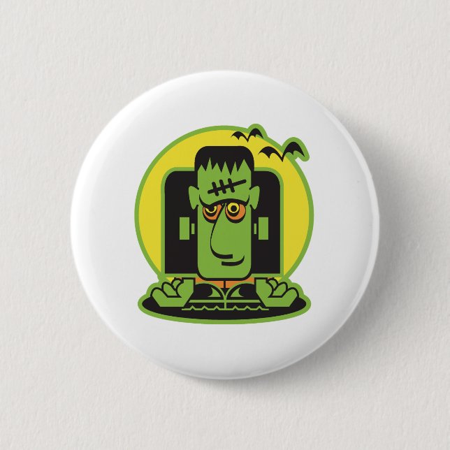 Retro-Frankenstein-Design Button (Vorderseite)