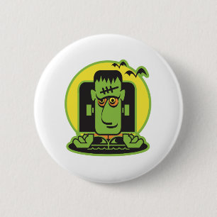 Retro-Frankenstein-Design Button