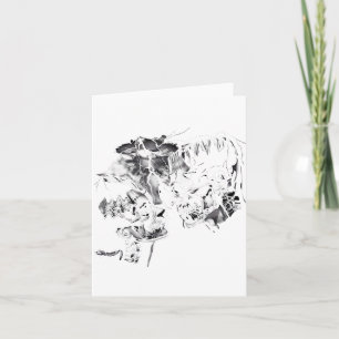 Retro-Frankenstein-Monster und Braut Halloween Rom Karte