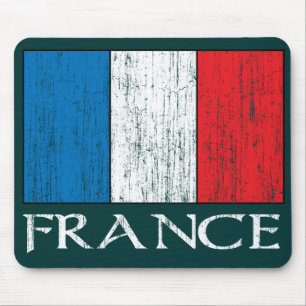 Retro Frankreich-Flagge mousepad