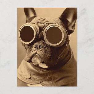Retro Französchen Sepia Postkarte