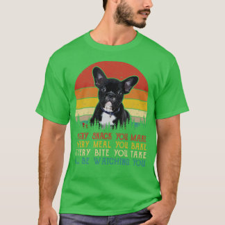 Retro Französisch Bulldog jeden Snack, den Sie mac T-Shirt