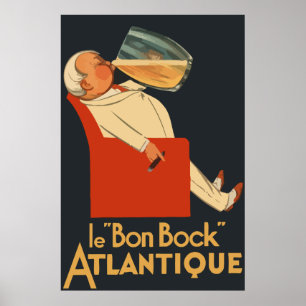 Retro französische Bierwerbung Le Bon Bock Poster