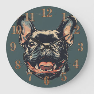Retro Französische Bulldogge Uhr