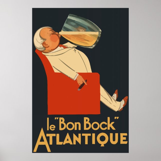 Retro Französisches Bier und Le Bon Bock Poster (Vorne)