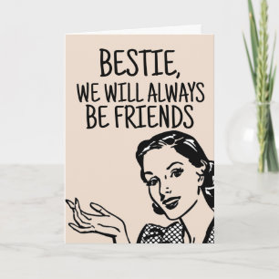 RETRO FRAU BESTIE BIRTHDAY FUNNY CARDS KARTE