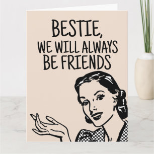 RETRO FRAU BESTIE BIRTHDAY FUNNY CARDS KARTE