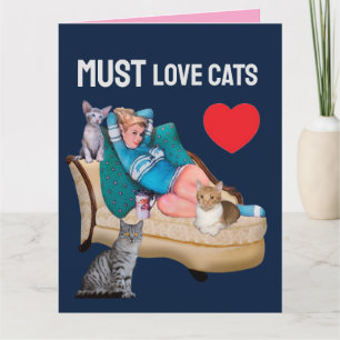 RETRO FRAU (HOUSEWIFE) CAT VALENTINE'S DAY FRIEND KARTE