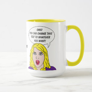 RETRO-FRAU mit benutzerdefinierten TEXT-Tasse Tasse