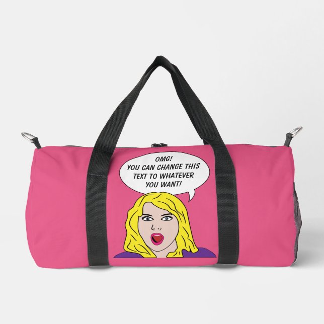 RETRO-FRAU mit IHREM TEXT-Zoll Duffle Bag (Vorderseite)