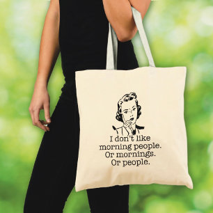 Retro-Frau Morgenmenschen-Tasche Tragetasche