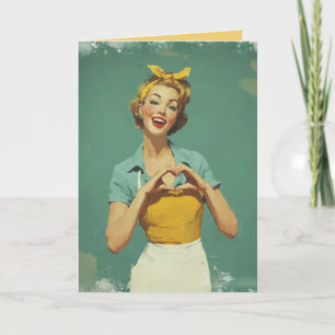Retro-Frau sendet Liebe Karte