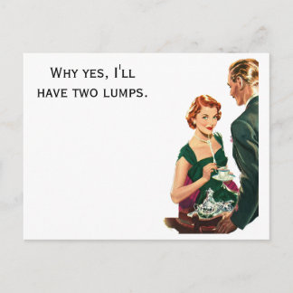 Retro Frau serviert Kaffee Postkarte