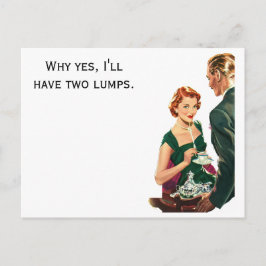 Retro Frau serviert Kaffee Postkarte