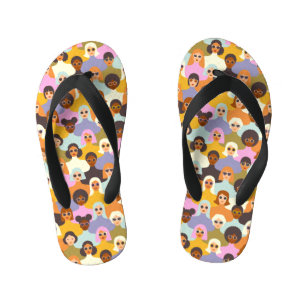 Retro Frauen der Welt Muster Kinderbadesandalen