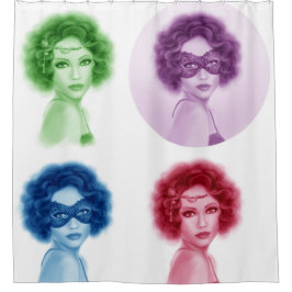 Retro Frauen Duschvorhang