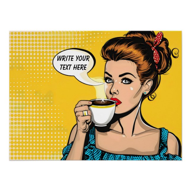 Retro Frauenkaffee individuell anpassbar Poster (Vorderseite)