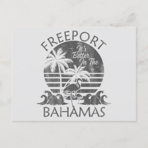Retro Freeport Bahamas Carte postale Vacances Croi