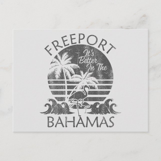 Retro Freeport Bahamas Carte postale Vacances Croi (Devant)
