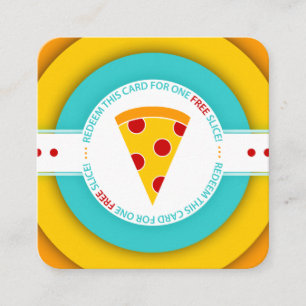 Retro FREIER PIZZA-SCHEIBE-Kupon Rabattkarte